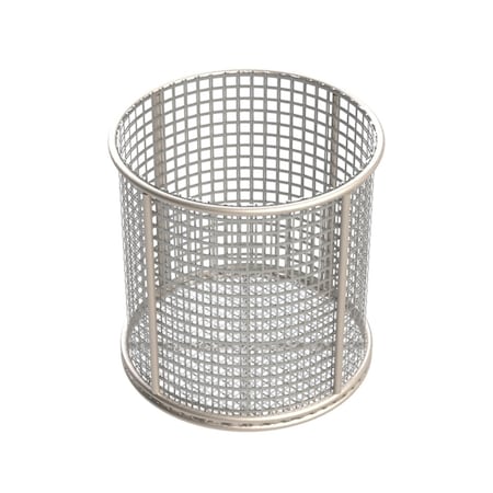 Anysizebasket Round Wire Mesh Basket: 6Dia. x 6H, 304 SS, 3/16 Rod Frame, No Handles, Mesh: 2 x .063 TMT-060RND060-N02S